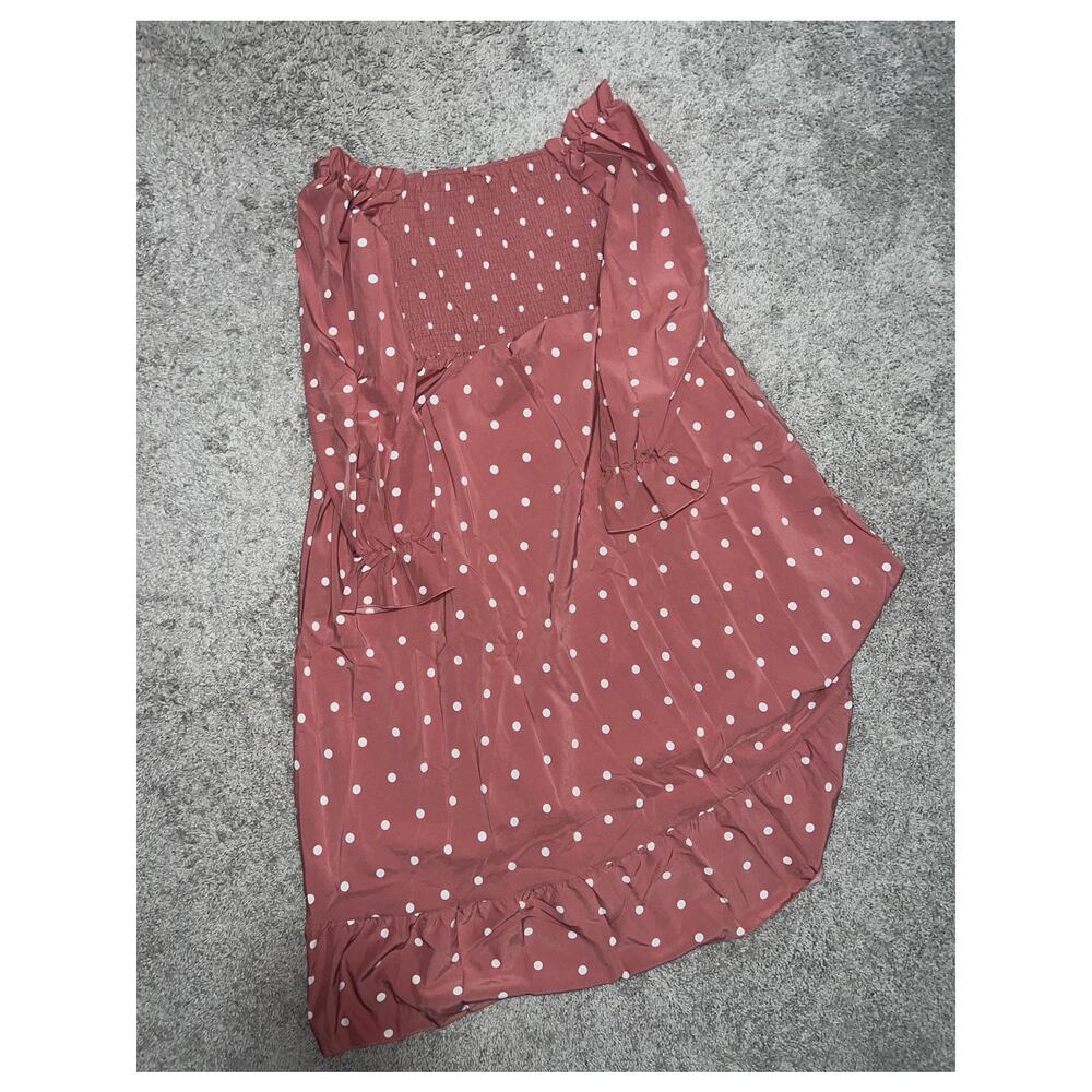 Pink Polkadot Womens Dress - Picture 3 of 6